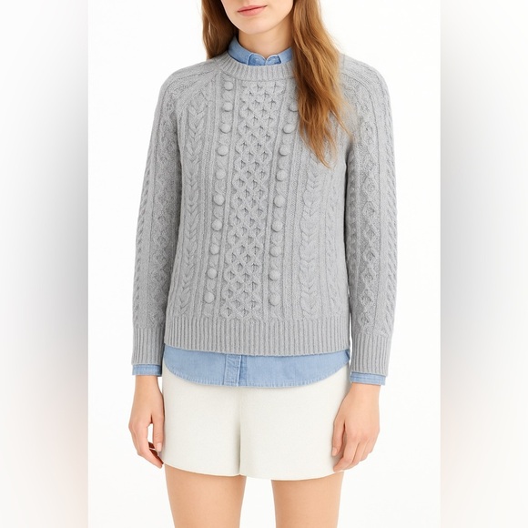 J. Crew Sweaters - J.CREW POPCORN CABLE KNIT SWEATER GRAY XS est. CHUNKY COZY WINTER LAYERING TOP